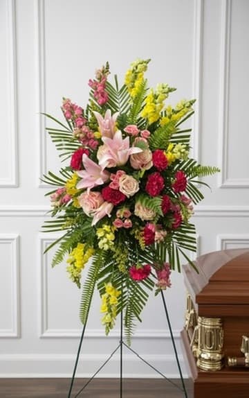 Flower arrangement photo with a clean digital backdrop